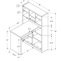 60" White Particle Board, Hollow Core, and MDF Computer Desk