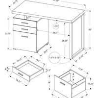 30" Particle Board and Silver Metal Computer Desk