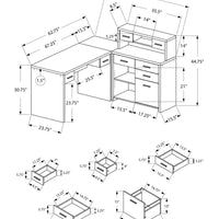 45" White Particle Board, Hollow Core, and Laminate Computer Desk