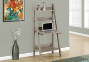 61" Dark Taupe Particle Board and Laminate Ladder Style Bookcase