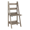 61" Dark Taupe Particle Board and Laminate Ladder Style Bookcase