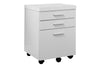 26.75" White Particle Board and Hollow Core Filing Cabinet with 3 Drawers