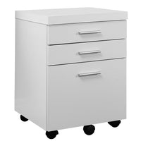 26.75" White Particle Board and Hollow Core Filing Cabinet with 3 Drawers