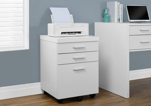 26.75" White Particle Board and Hollow Core Filing Cabinet with 3 Drawers