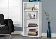 47.5" White Particle Board And Mdf Bookshelf With Adjustable Shelves