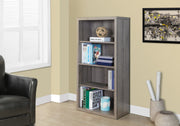 47.5" Dark Taupe Particle Board And Mdf Bookshelf With Adjustable Shelves