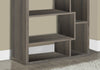 72" Dark Taupe Particle Board, MDF, and Laminate Bookcase with a Hollow Core