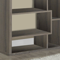 72" Dark Taupe Particle Board, MDF, and Laminate Bookcase with a Hollow Core