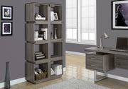 71.25" Dark Taupe Particle Board and MDF Bookcase with a Hollow Core