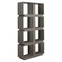 71.25" Dark Taupe Particle Board and MDF Bookcase with a Hollow Core