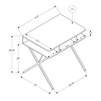 29.75" White MDF and Silver Metal Computer Desk