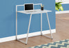 34" White MDF and White Metal Computer Desk