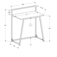 34" White MDF and White Metal Computer Desk