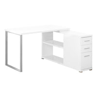 29.5" Particle Board and Silver Metal Computer Desk with a Hollow Core