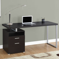 30" Particle Board and Grey Metal Computer Desk