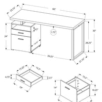 30" Particle Board and Grey Metal Computer Desk