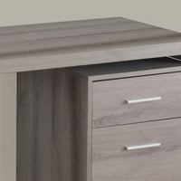 30" Dark Taupe Particle Board and Silver Metal Computer Desk