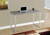 30" Dark Taupe Particle Board and Silver Metal Computer Desk