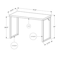 30" Dark Taupe Particle Board and Silver Metal Computer Desk