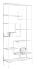 72" White Metal and Tempered Glass Bookcase