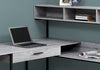 47.25" Grey MDF and Black Metal Corner Computer Desk