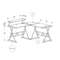 36.75" Cappuccino MDF and Silver Metal Computer Desk