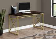 29.75" Particle Board and Gold Metal Computer Desk