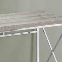 29.75" Dark Taupe Particle Board and Chrome Metal Computer Desk