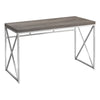 29.75" Dark Taupe Particle Board and Chrome Metal Computer Desk