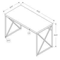 29.75" Dark Taupe Particle Board and Chrome Metal Computer Desk