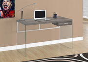 30" Particle Board and Clear Tempered Glass Computer Desk