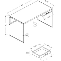 30" Particle Board and Clear Tempered Glass Computer Desk