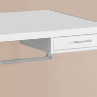 30" Glossy White Particle Board and Clear Tempered Glass Computer Desk