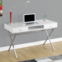 29.25" Particle Board and Chrome Metal Computer Desk