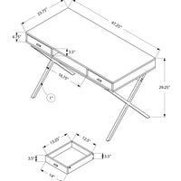 29.25" Particle Board and Chrome Metal Computer Desk