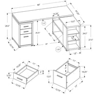 29" Natural Particle Board, Hollow Core, and MDF Computer Desk