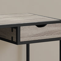 30" Dark Taupe MDF and Black Metal Computer Desk