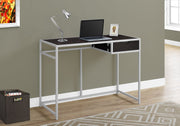 30" Cappuccino MDF and Silver Metal Computer Desk