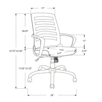 37.75" Foam, MDF, Polypropylene, and Metal Multi Position Office Chair