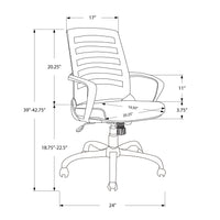 37.75" White Foam, MDF, Polypropylene, and Metal Multi Position Office Chair