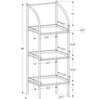 48" MDF and Black Metal Bookshelf