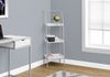 48" White MDF and Silver Metal Bookshelf