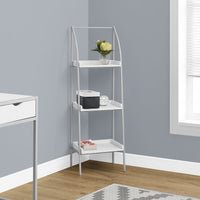 48" White MDF and Silver Metal Bookshelf