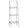 48" White MDF and Silver Metal Bookshelf