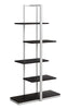 60" Cappuccino MDF and Silver Metal Bookshelf