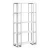 62" White MDF and Silver Metal Bookcase