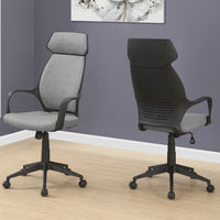 46" Grey Microfiber, MDF, Metal, and Polyprene High Back Office Chair