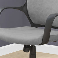 46" Grey Microfiber, MDF, Metal, and Polyprene High Back Office Chair