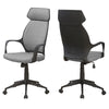 46" Grey Microfiber, MDF, Metal, and Polyprene High Back Office Chair