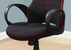 46" Black and Red Fabric, MDF, Metal, Polypropylene Multi Position Office Chair